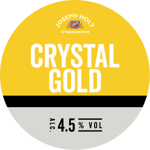 Crystal Gold pump clip logo