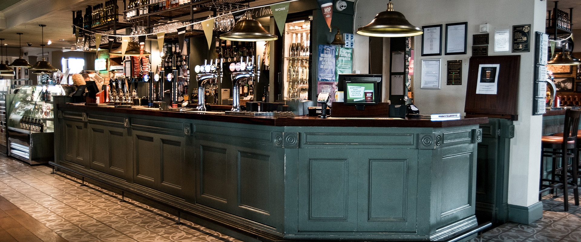 the griffin heald green bar area inside pub