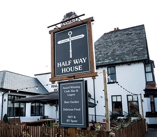 half way house pub sign in blackpool