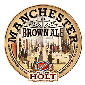 manchester brown ale logo pump clip