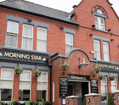 morning star outside of pub in swinton