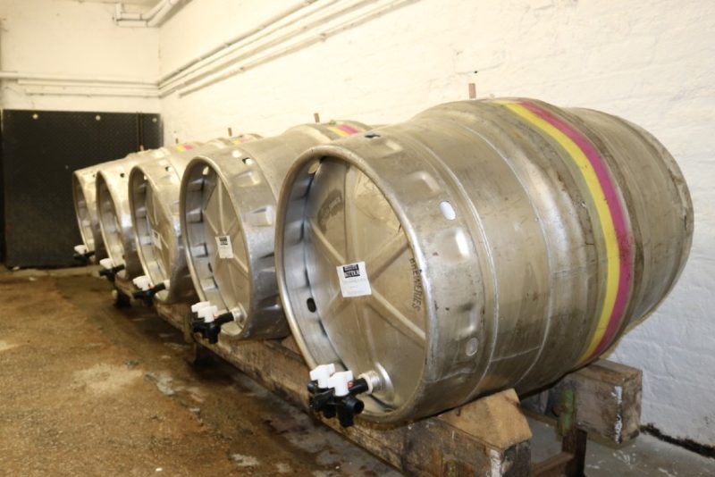 cask ale barrels in cellar