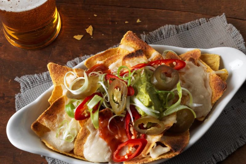 vegan nachos and beer