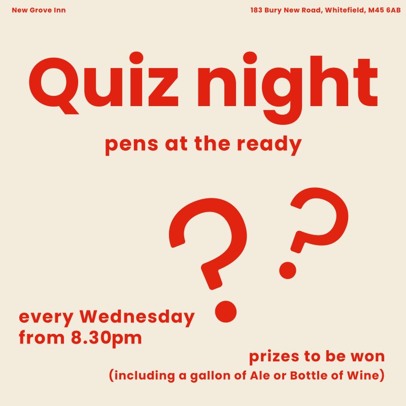 Quiz Night New Grove Inn