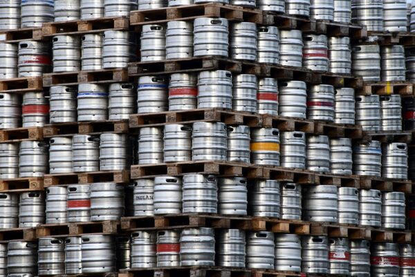 big stack beer kegs