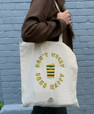 dont worry beer happy tote bag shopper