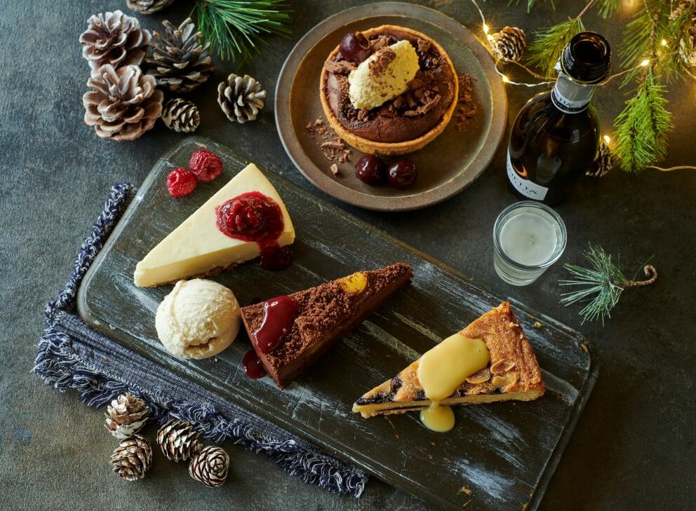 christmas desserts on table