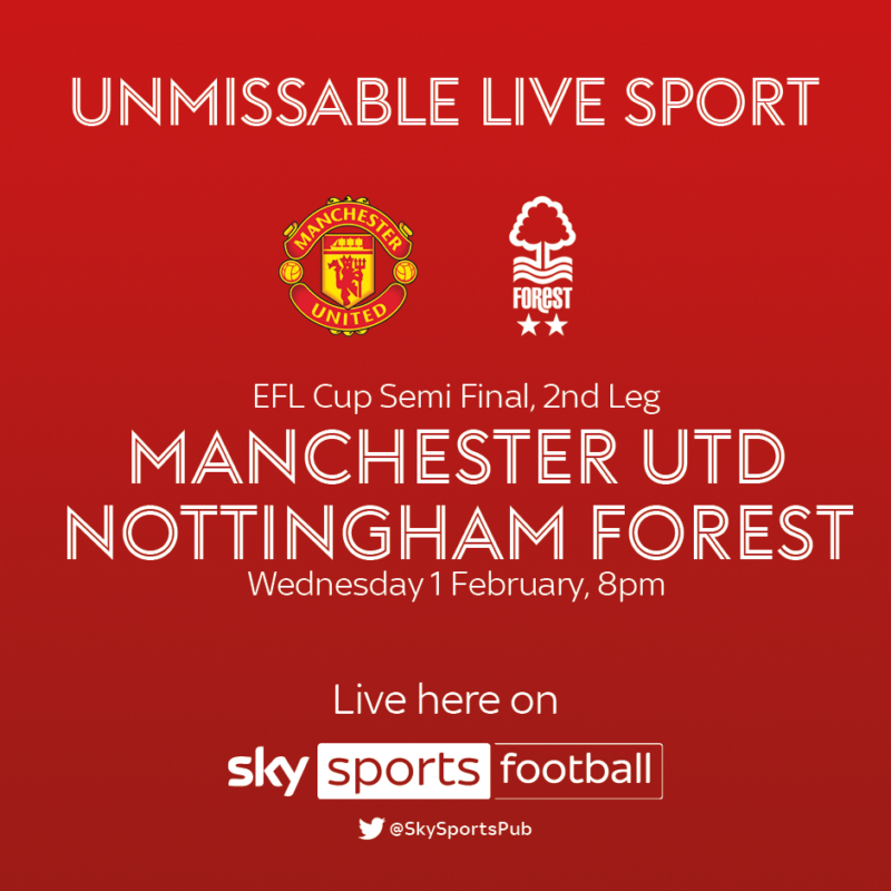 Man United vs Forest carabao cup semi final